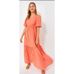 Hyacinth House Tuckernuck orange coral Taryn maxi dress size L NWT